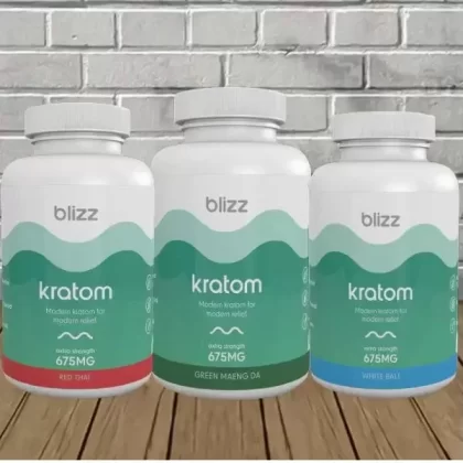 Blizz Kratom Extra Strength Premium Capsule Bottles - type#White Bali>Green Maeng Da>Red Thai - OUT OF STOCK~ct#60ct>150ct>300ct