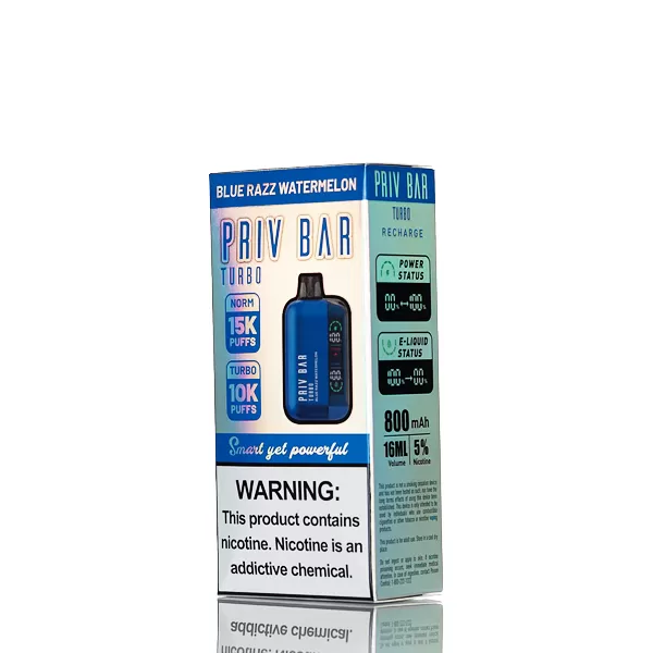 SMOK Priv Bar Turbo 15K 15000 Puffs Disposable Vape - 16mL - Blue Razz Lemon - Image 3