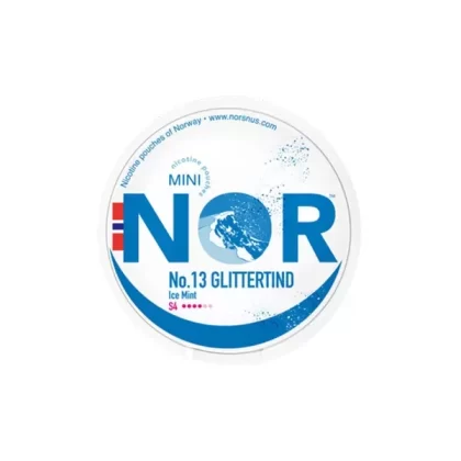 NOR Mini Glittertind Ice Mint Nikotinbeutel – 14 mg Stärke, 20 Stück - Ejuicewarehouse