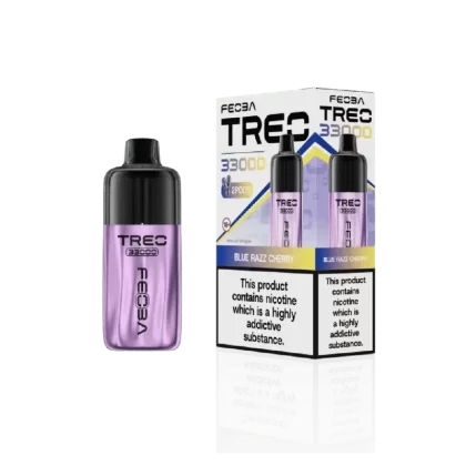 Feoba Treo 33000 Prefilled Pod Kit Blue Razz Cherry - Nicotine Strength#20mg (1FFDF2)