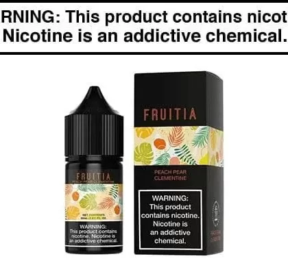 PEACH PEAR CLEMENTINE BY FRUITIA SALTS 30ML - Vapejuice