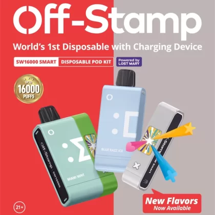 Off-Stamp SW16000 Disposable KIT Powered By LOST MARY – 16000 Puffs - Blue Razz Ice