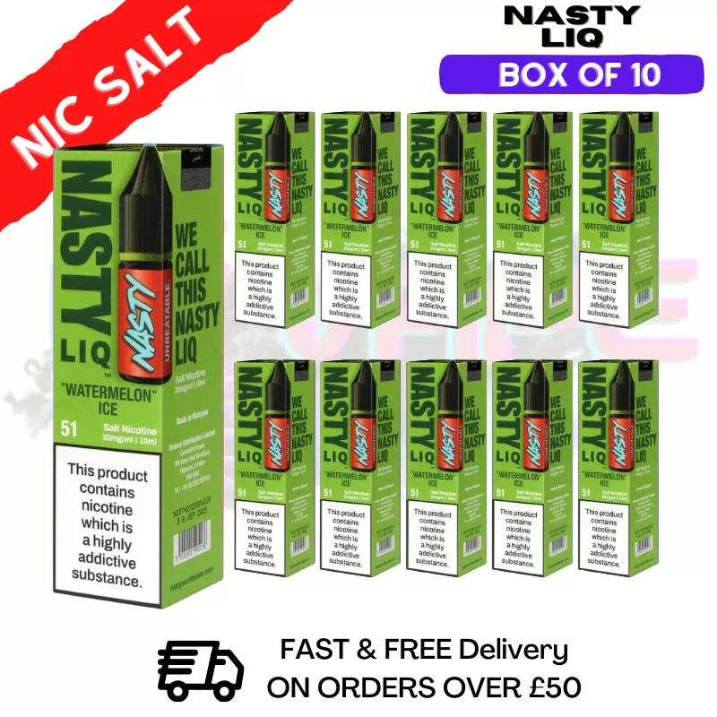 Watermelon Ice – NastyLiq Nic Salt Box Of 10