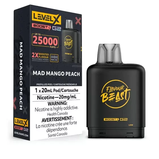 Flavour Beast Level X Vape Pod – 25K – Mad Mango Peach