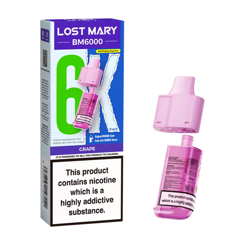 Grape Lost Mary BM6000 Refill Pack - 0mg - Vape Product (88882F)