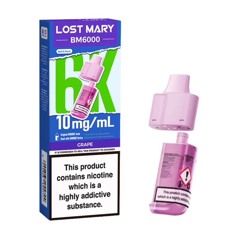 Grape Lost Mary BM6000 Refill Pack - 0mg - Vape Product (88882F) - Image 2