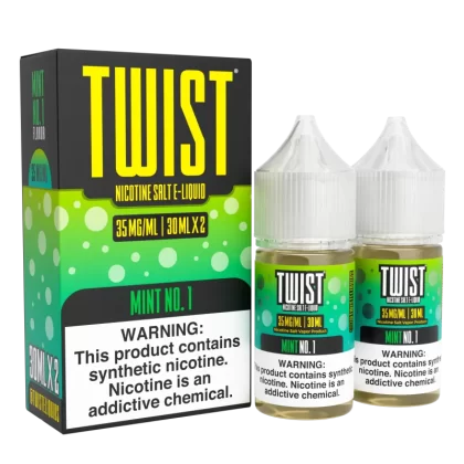 TWIST Nicotine Salt E-Liquid - Mint No.1 - 60ML E-Liquid (Twin 30ML Pack) - 50MG