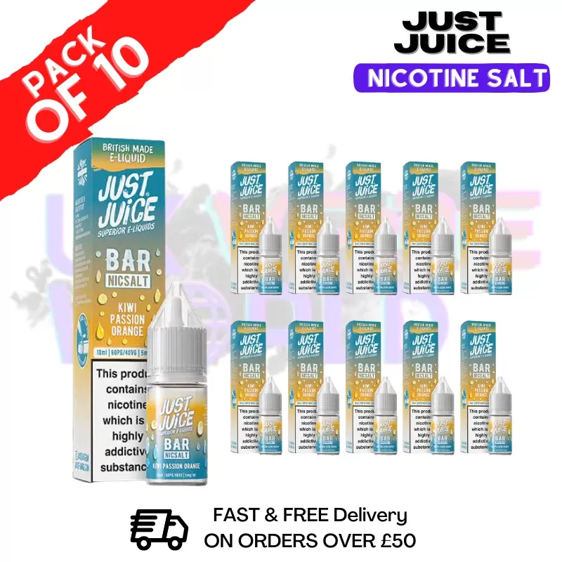 Kiwi Passion Orange Just Juice Nic Salt Box Of 10 – ONLY £17.99