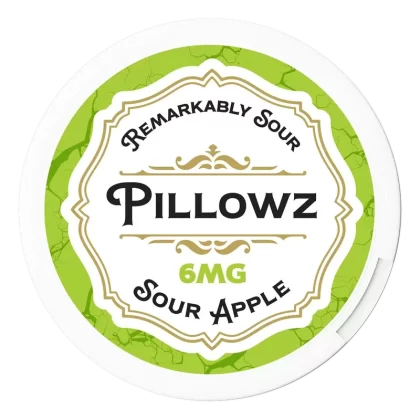 Pillowz Nicotine Pouches - Flavor#Sour Apple>Sour Orange>Sour Raspberry>Sour Blueberry>Sour Peach~Nic Strength#3mg>6mg>9mg