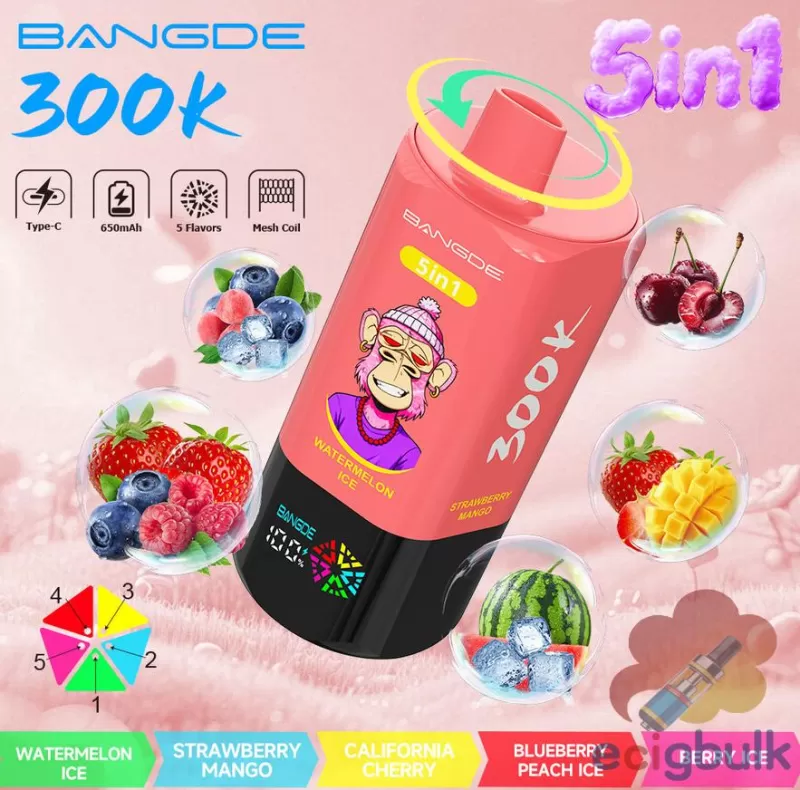 Bang DE 300K Puffs 5-in-1 Disposable Vape | Premium Flavor Variety