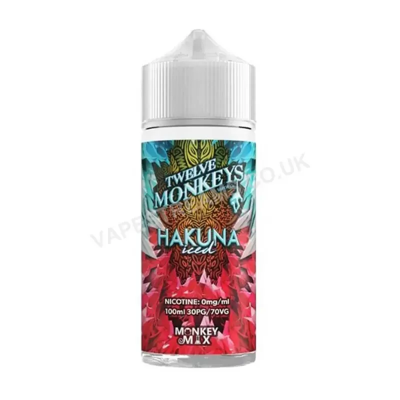 Twelve Monkeys Ice Age Hakuna Iced 100ml E-Liquid Shortfill - Vapestreams Co