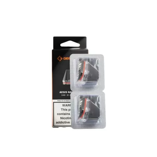 GeekVape Aegis Nano Replacement Pods - 0.6ohm Mesh Coil: Rated for 23W, 1.2ohm MTL Coil: Rated for 11-14W
