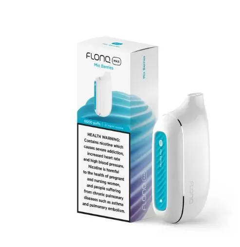 FLONQ MAX RECHARGEABLE DISPOSABLE VAPES (6,000PUFFS) - 20 mg / Mixberries - Image 2
