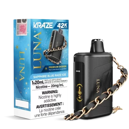 Kraze Luna 42K Sapphire Blue Razz Ice Disposable Vape