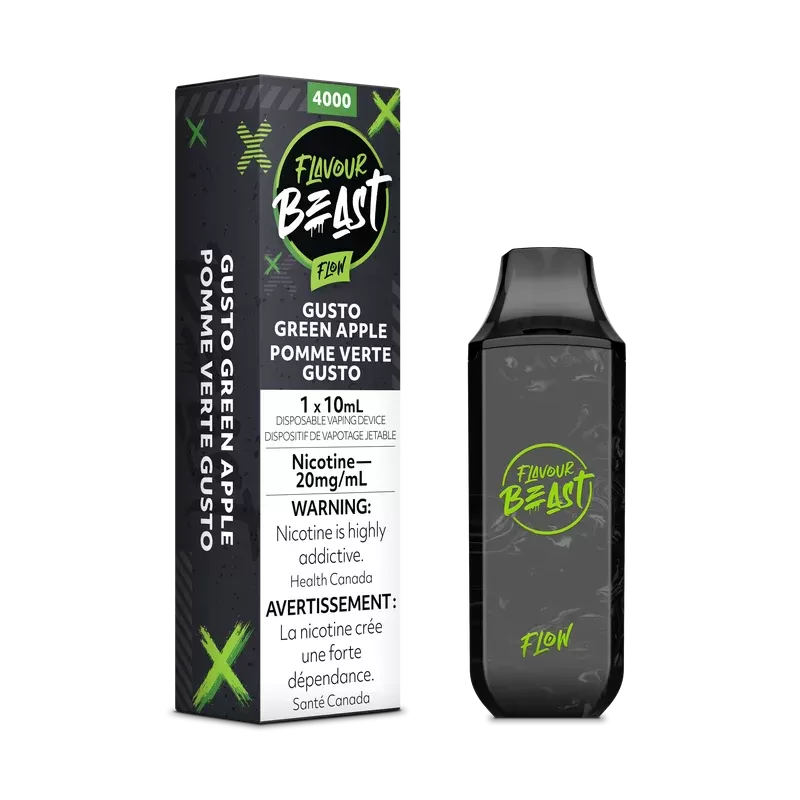 Flavour Beast Flow Rechargeable Disposable 4000 Puffs – Gusto Green Apple