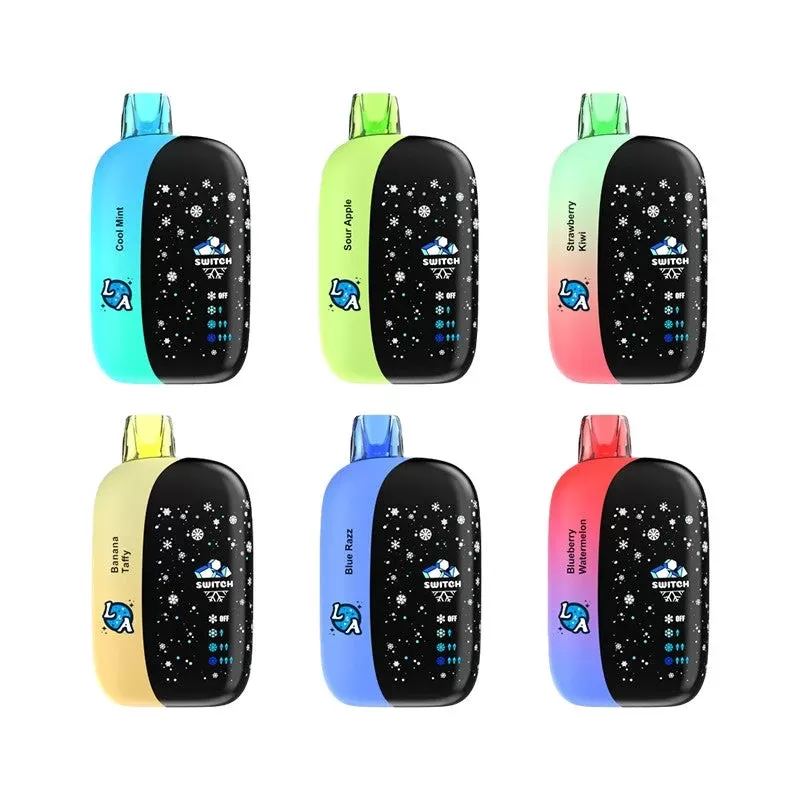 L&A Switch 40K Ice Control Disposable Vape 5% - Flavor#Banana Taffy>Blueberry Watermelon>Blue Razz>Cool Mint>Juicy Peach>Mango Peach>Miami Mint>Sour Apple>Strawberry Kiwi>Strawberry Watermel