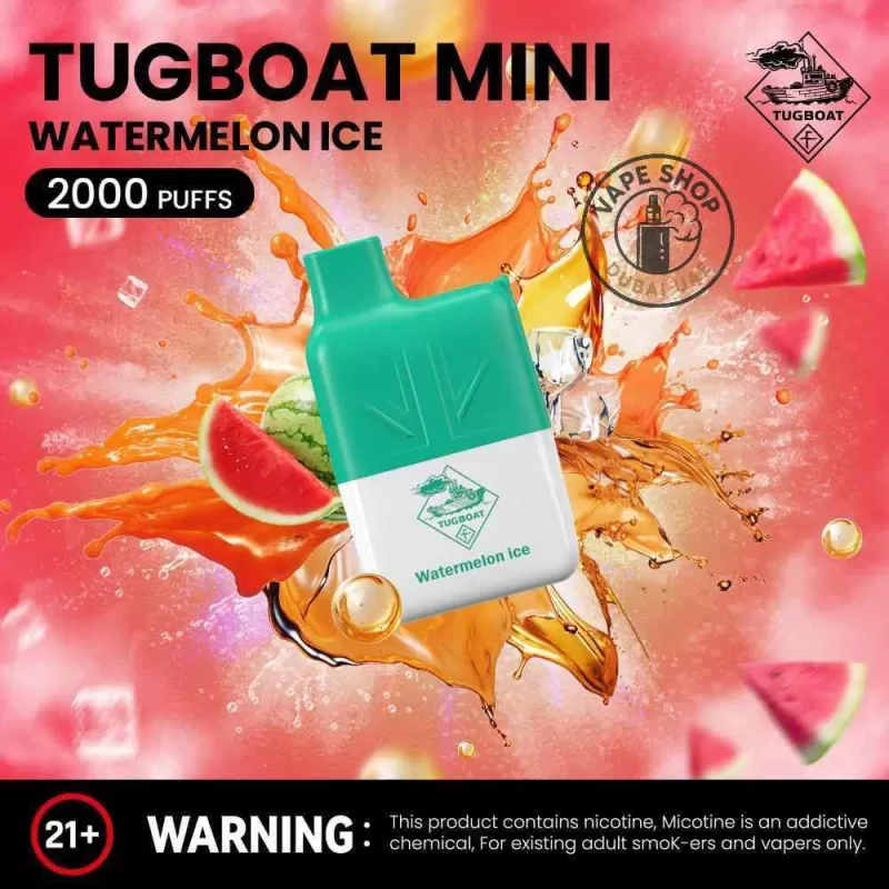 Tugboat Mini 2000 Puffs 20MG Nicotine None Rechargeable - Vape Product, BOX OF 10 PCS; Black Currant Cranberry, Blueberry Bubble Gum - Image 2