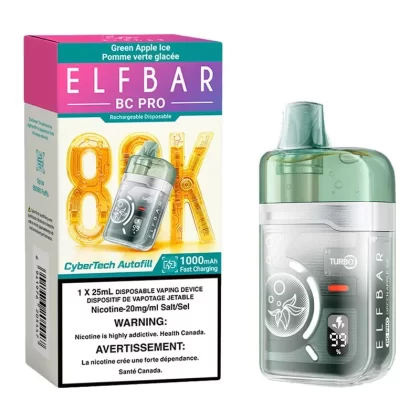 Elf Bar BC Pro 80K Disposable Vape Device – Green Apple Ice 25ml