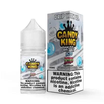 Strawberry Watermelon Iced Nicotine Salt by Candy King - Size#30ml~Nicotine#35MG>50MG