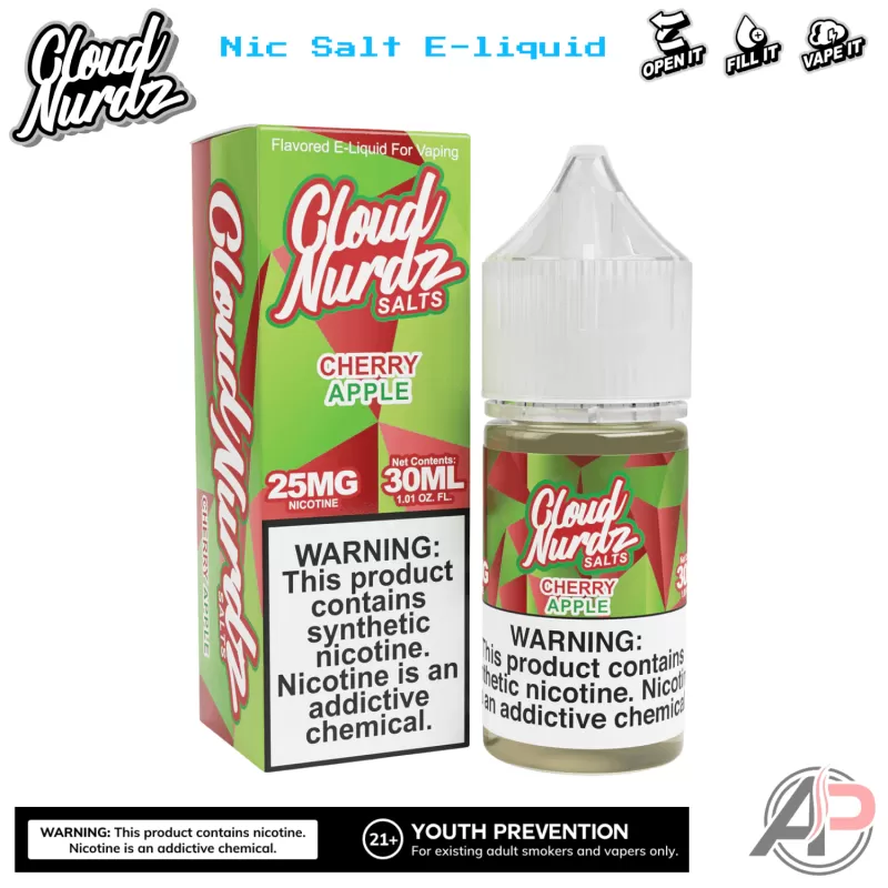 Cloud Nurdz Cherry Apple E-Liquid 100mL - Image 2