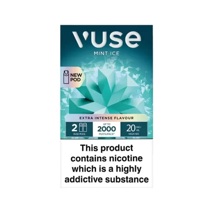 Vuse Extra Intense Mint Ice Pods (2 Pack) - Strength#20mg>10mg (D98DBB)
