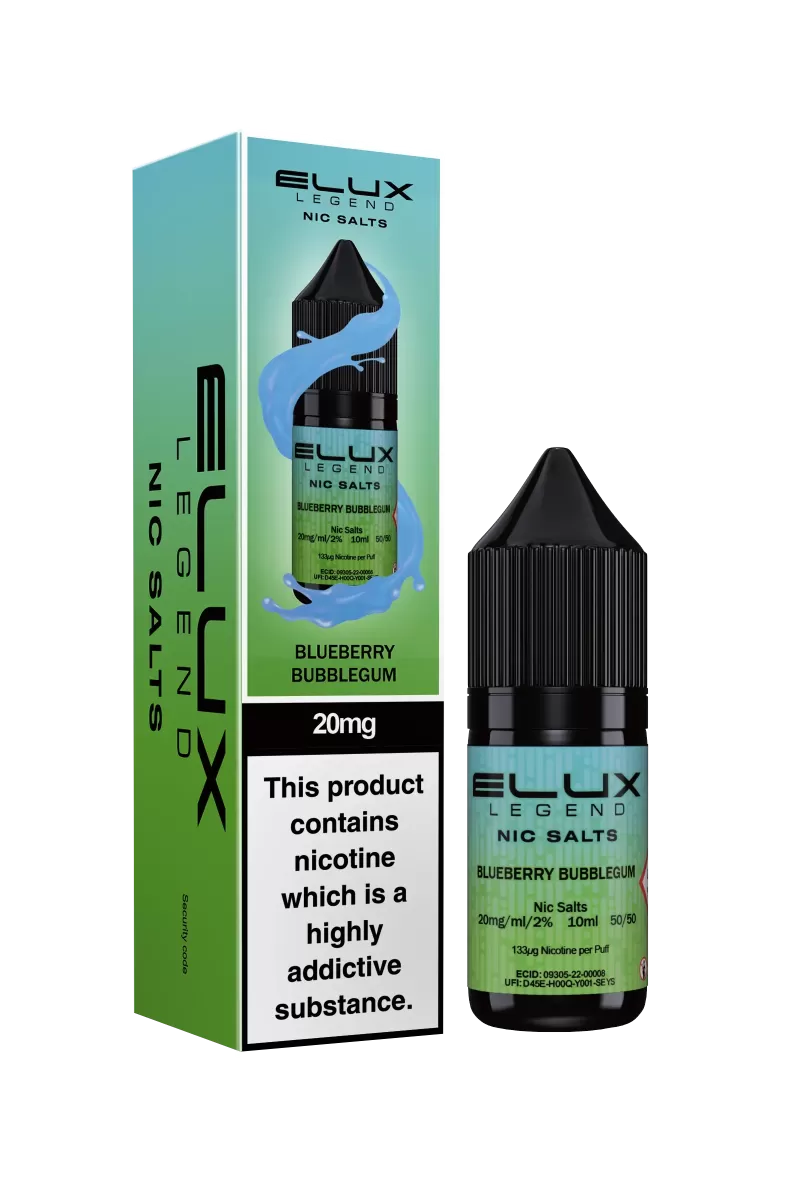 Blueberry Bubblegum Nic Salt By Elux Legend