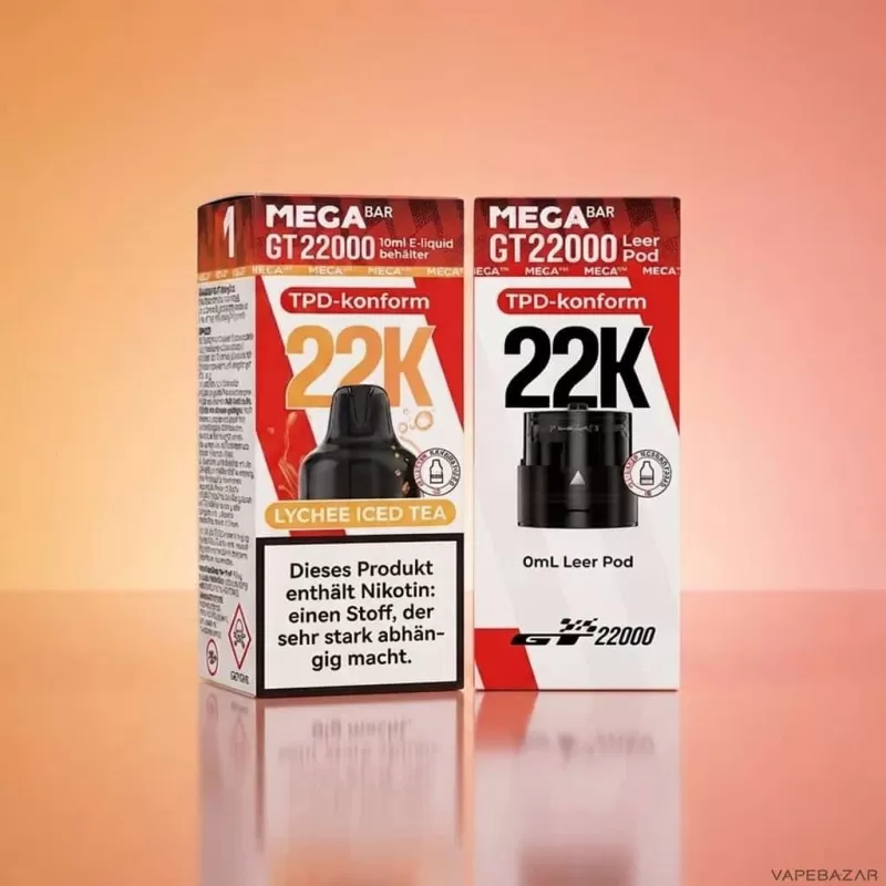 MEGABAR GT22000 Prefilled Pods – Lychee Iced Tea (10ml) - Image 2