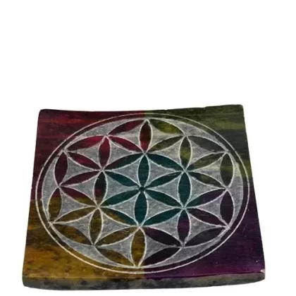 ZenN – Square Catcher w/ Engraved Flower Of Life Ash Catcher