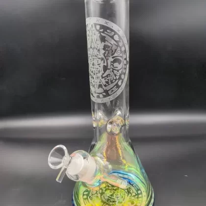 Etched Electroplate Bottom Beaker Water Pipe | 12″