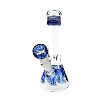 Wrap & Rake | Beaker Bong with Ice Pinch | 8″ – 14mm – Various Colors