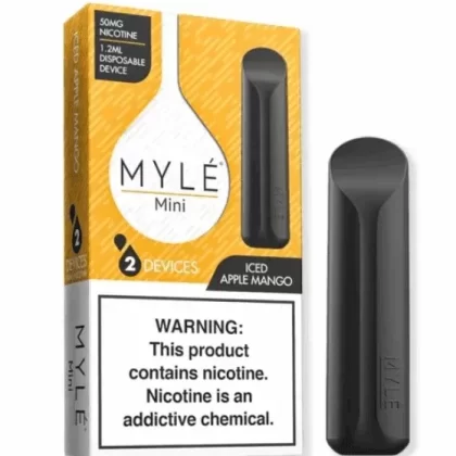 MYLE Mini Disposable Pods - Flavors#Iced Apple Mango>Iced Quad Berry>Iced Watermelon>Iced Mint>Sweet Tobacco>GRAPE ICE>Ice Banana>Ice Blueberry>Mixed Berries>peach>Pink Lemonade>Raspberry Wa (C5A4EB)