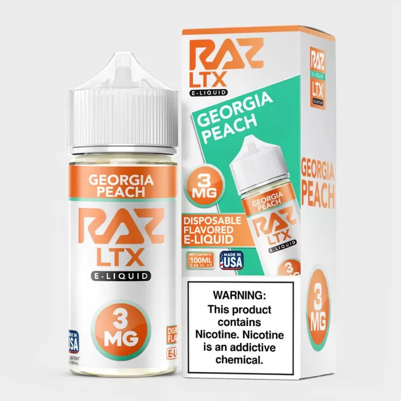 Georgia Peach – Pod Juice x RAZ LTX – 100mL Freebase eJuice
