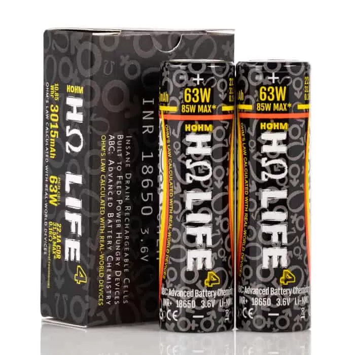 HOHM TECH LIFE 4 18650 3015MAH 22.1A BATTERY - 1-Battery, 2-Batteries - Image 2