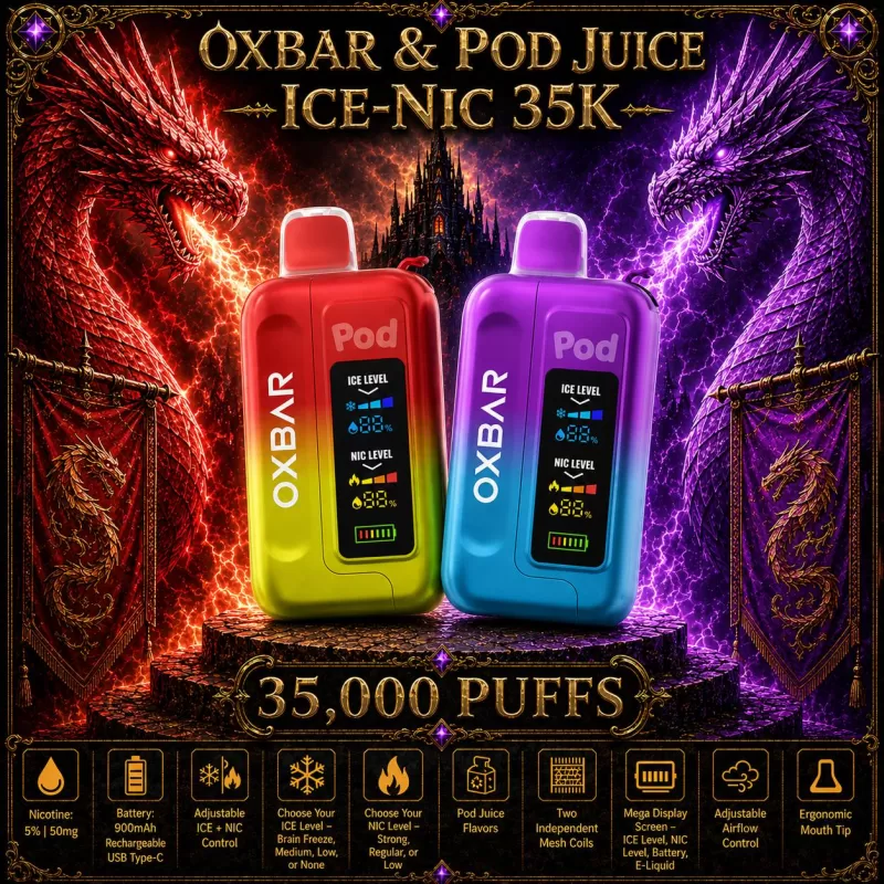 OXBAR x Pod Juice ICE-NIC 35K - Tropical Dew Drop - Vapeciga