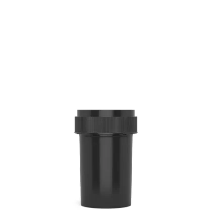 Child Resistant | Black Reversible PCR Cap Vials | 20dr – 3.5g – 240 Count