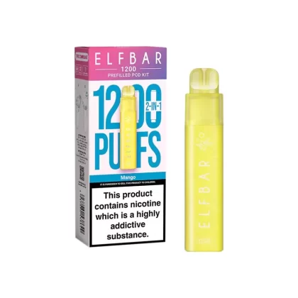 Elf Bar 1200 Mango Prefilled Pod Vape - Nicotine Strength#20mg