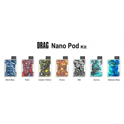 VooPoo Drag Nano Pod Device - Color#Klein Blue>Tidal>Ceylon Yellow>Fiesta>Ink>Aurora>Nebulas Blue
