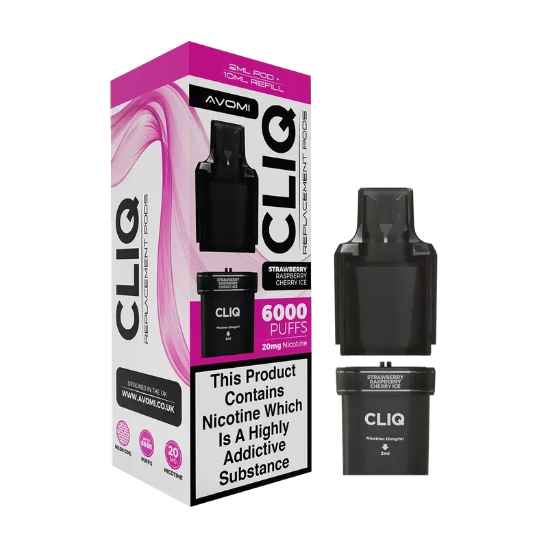 Strawberry Raspberry Cherry Avomi Cliq 6000 Refill Pack - Vape Product