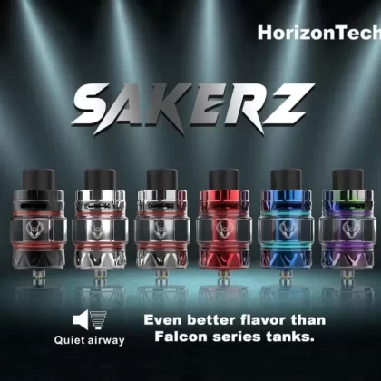 HorizonTech SAKERZ Sub Ohm Tank - Colour#Carbon Black>Gun Metal>SS>Purplish Red>Blue>Rainbow