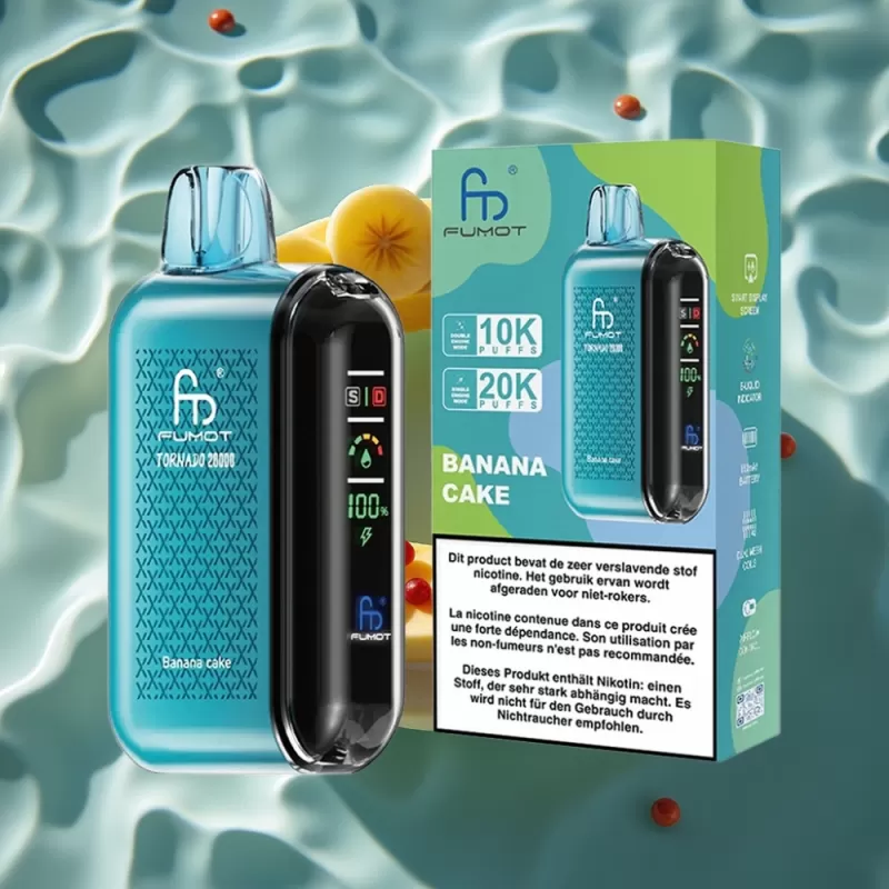 Fumot Tornado 20000 Puffs Disposable Vape Banana Cake – Dual Mesh Coil, 20ml E-liquid, 850mAh Battery, Airflow Control - Bangvapeaustralia - Image 2