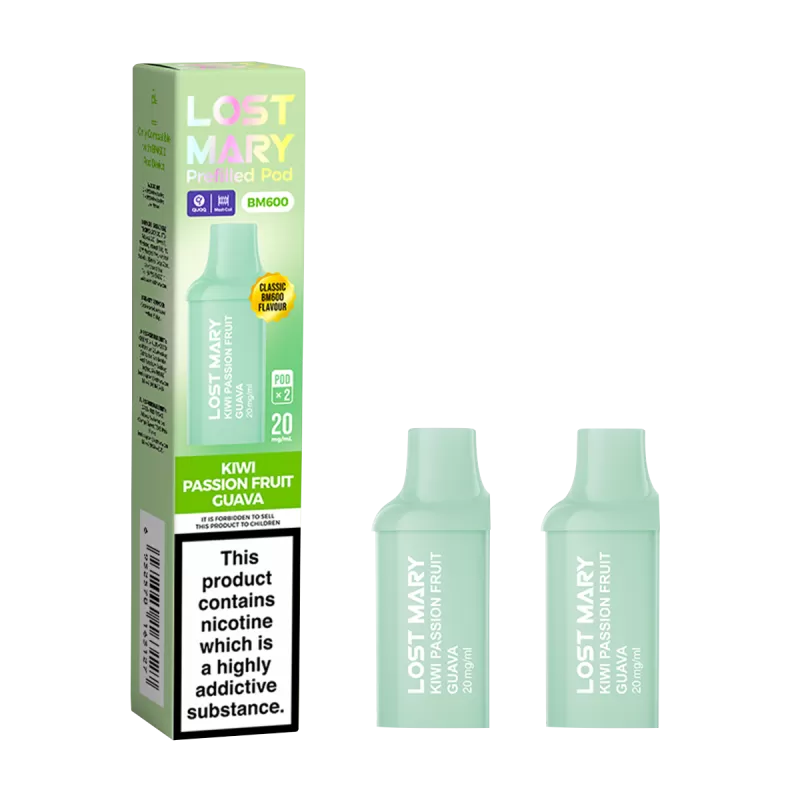 Kiwi Passionfruit Guava Lost Mary BM600 Pods - Ecigwizard