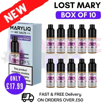Blueberry Sour Raspberry MaryLiq Nic Salt BOX OF 10