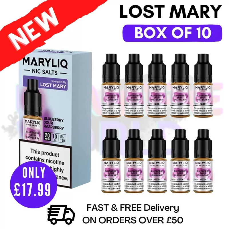 Blueberry Sour Raspberry MaryLiq Nic Salt BOX OF 10