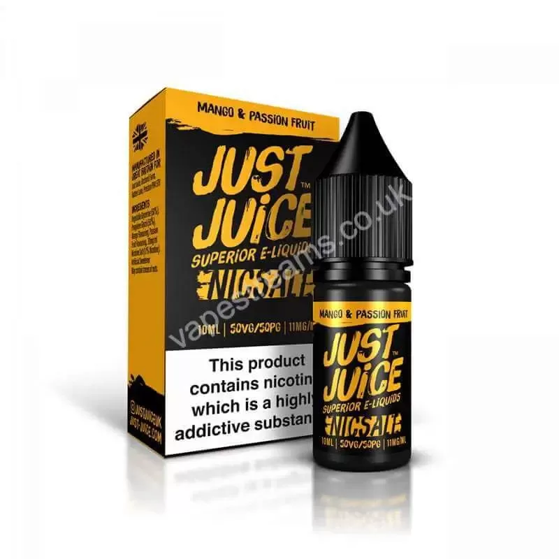 Just Juice Mango & Passion Fruit Nic Salt E-Liquid - Vapestreams Co