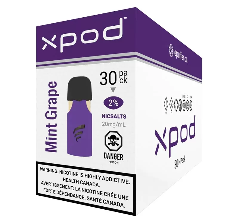 XPOD – Grape Mint Vape PODS 30-PACK