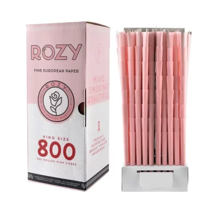 Rozy Pink | King Size Pre-Rolled Cones | 109mm – Pink – 800 Count