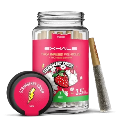 THCA Baby J’s – Triple-Infused Pre-Rolls – Strawberry Cough Strain - strain#Strawberry Cough~quantity#1 Pack>2 Pack>3 Pack