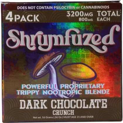 Shrumfuzed Nootropic Trippy Psychedelic Mushroom Chocolate 4pc (Dark Chocolate Crunch)