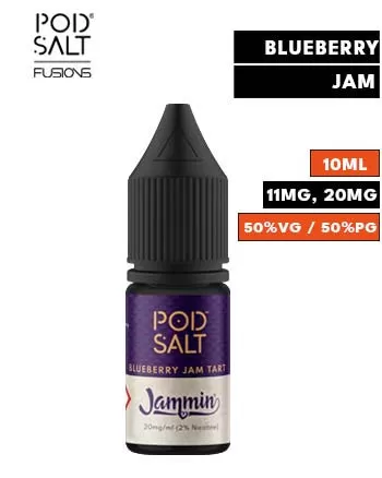 Jammin Blueberry Jam Tart Nic Salt E Liquid by Pod Salt Fusions