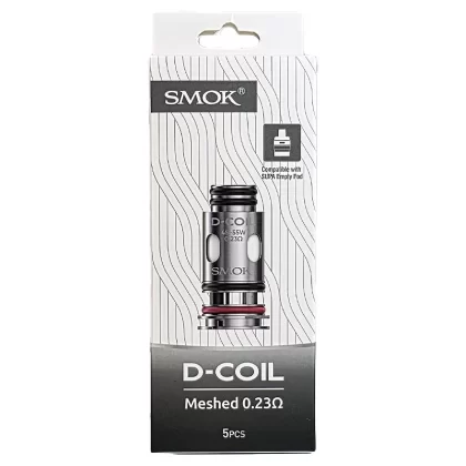 Smok D Replacement Coils – 5 Pack - Single Mesh (0.15ohm, 55-65W), Single Mesh (0.23ohm, 45-55W)